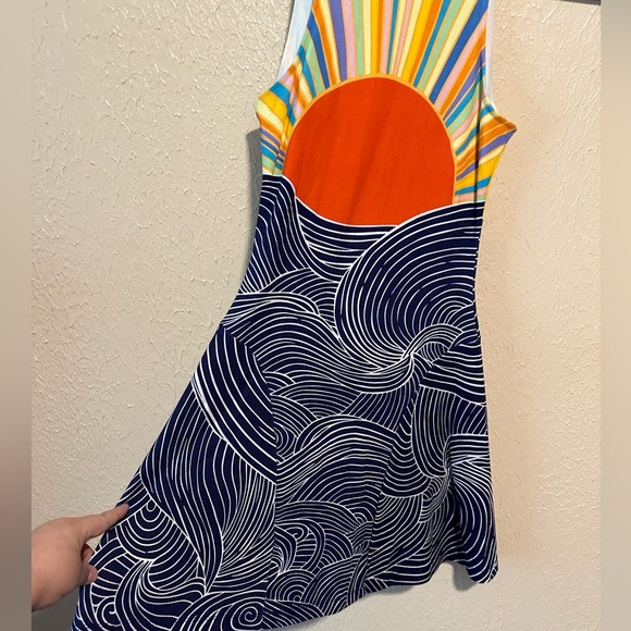 Mara Hoffman Sun Rainbow Waves Printed Dress Size XS Stretchy‎ - Picture 4 of 6